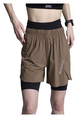 Pantalones cortos X-Bionic Corefusion Run Perform beige para mujer