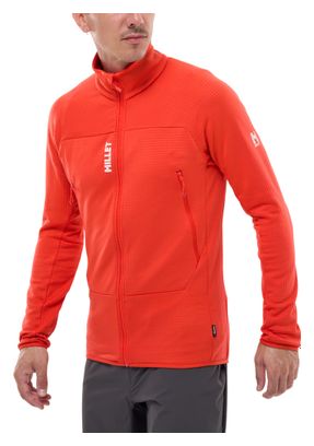 Millet Fusion Grid Orange Men's Fleece Jacket