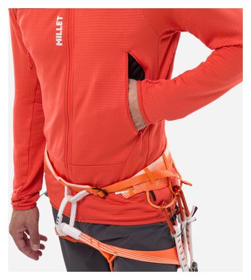 Millet Fusion Grid Orange Men's Fleece Jacket