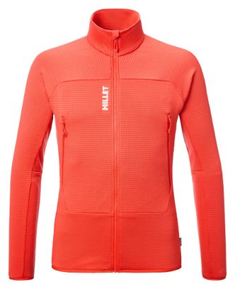 Millet Fusion Grid Orange Men's Fleece Jacket