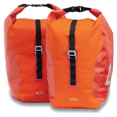 Acid City 20/2 RT SMLink 40L (2x20L) Pair of Bike Bags Flame Red Orange