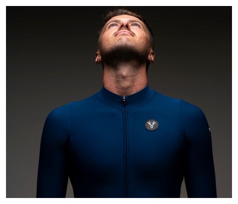 Lebram Race Men's Mid-Season Long-Sleeve Jersey, Navy Blue