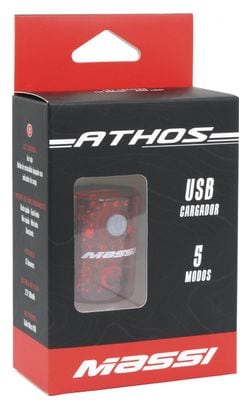 Eclairage Arrière Massi Athos 15 Lumens USB Noir