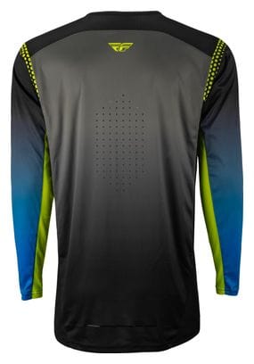 Maillot Manches Longues Fly Lite Gris / Bleu / Jaune Fluo