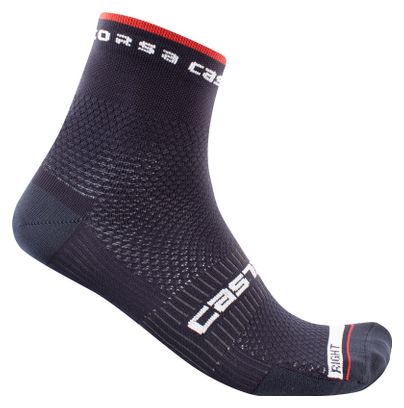 Par de calcetines Castelli Rosso Corsa Pro 9 azul oscuro