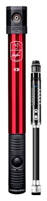 Crankbrothers Klic HV Gauge Minnaar Edition - Leogang Hand Pump with Air Pressure Gauge (110 psi / 7.6 bar) Red