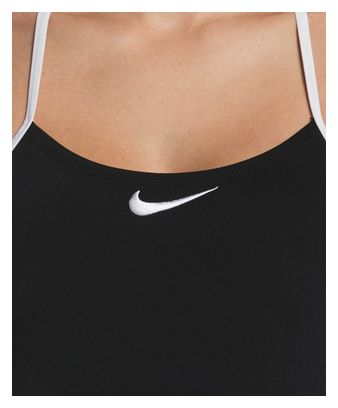 Bañador Nike Swim Hydrastrong con logo gráfico y espalda ajustable en T, negro, para mujer