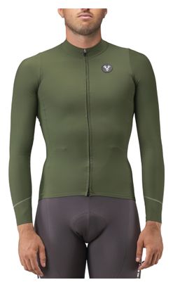 Lebram Race Men's Mid-Season Long-Sleeve Jersey, Khaki Green