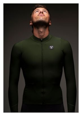 Lebram Race Men's Mid-Season Long-Sleeve Jersey, Khaki Green
