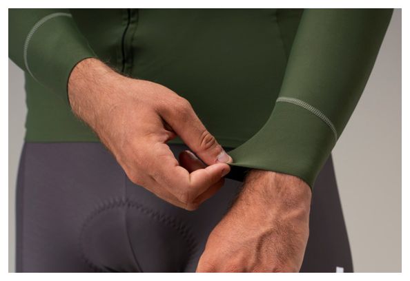 Lebram Race Men's Mid-Season Long-Sleeve Jersey, Khaki Green
