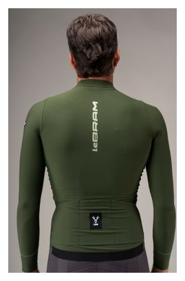 Lebram Race Men's Mid-Season Long-Sleeve Jersey, Khaki Green