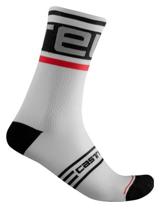 Pair of Castelli Prologo 15 Socks White / Black