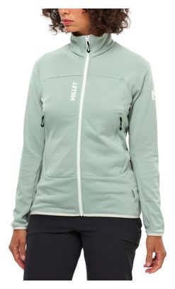 Forro polar Millet Fusion Grid verde claro para mujer