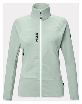 Forro polar Millet Fusion Grid verde claro para mujer