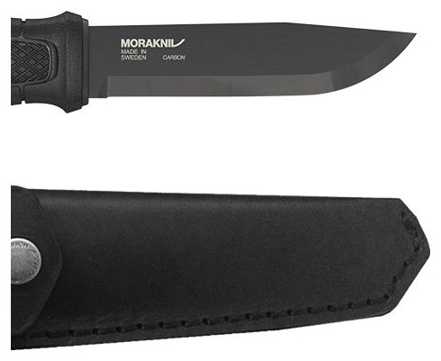 Couteau de survie Mora Garberg noir carbone avec étui en cuir-noir