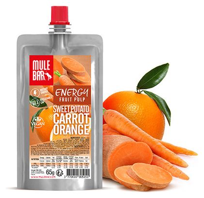 Pulpe de Fruits MuleBar Vegan Patate Douce Carotte Orange 65 g