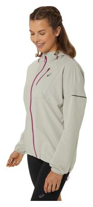 Asics Fujitrail Waterproof Women's Jacket Beige Pink