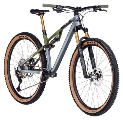 Cube AMS One11 C:68X TM 29 Volledig geveerde MTB Shimano XT 12S 29'' Flash Grey Olijfgroen 2023