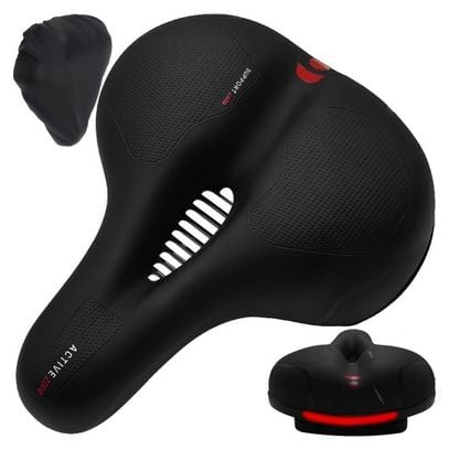 Selle de vélo Comfort Foam Femme/ Homme - Noir - Avec tapis de selle