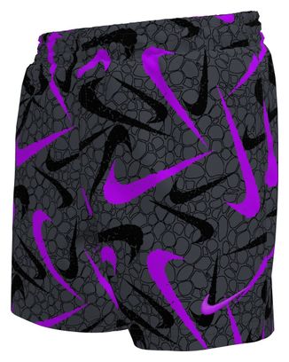 Bañador Nike Swim Breaker Pebble AOP de 4 pulgadas, negro/morado, para niño