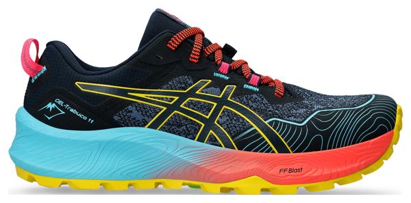 Chaussures Trail Asics GEL-Trabuco 11 Bleu Rouge Jaune Femme