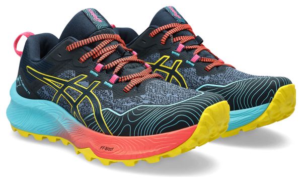 Chaussures Trail Asics GEL-Trabuco 11 Bleu Rouge Jaune Femme