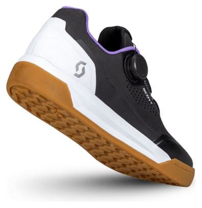 Scarpe da pedale piatte da donna Scott Volt Evo Flat Boa Nero/Bianco
