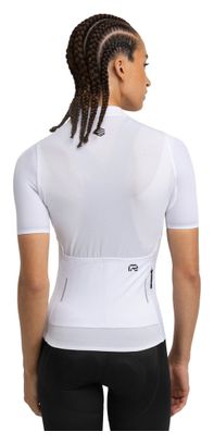 Maillot vélo manches courtes en tissu recyclé femme Cyclisme M6R Pure Blanc