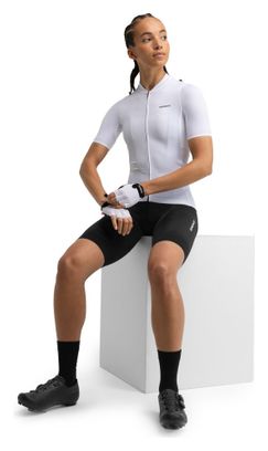Maillot vélo manches courtes en tissu recyclé femme Cyclisme M6R Pure Blanc