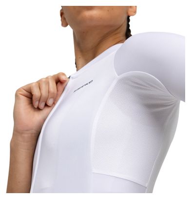 Maillot vélo manches courtes en tissu recyclé femme Cyclisme M6R Pure Blanc