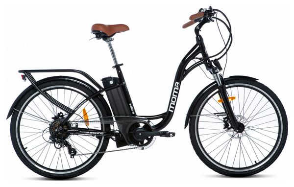 Bicicletta Elettrica di Passeggio, E-26' Moma Bikes, Alluminio, SHIMANO ALTUS 7V, Freni a Disco idraulico Bat. Ion Litio 36V 16Ah