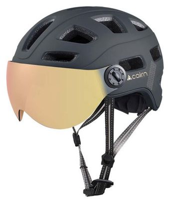 Casque Cairn Quartz Visor LED USB Black Gold / Noir Or