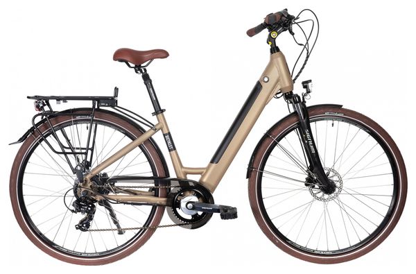 Bicyklet Carmen Bicicletta elettrica da città Shimano Tourney/Altus 7S 504 Wh 700 mm Brown Tan
