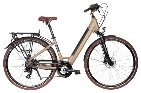 Bicyklet Carmen Electric City Bike Shimano Tourney/Altus 7S 504 Wh 700 mm Braun Tan