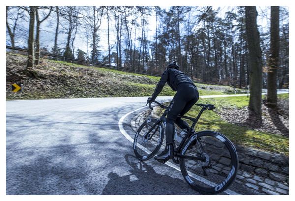 Cuissard Long Velo Avec Bretelless Avec Peau Rogelli Essential HI VIS - Homme - Noir/Réfléchissant