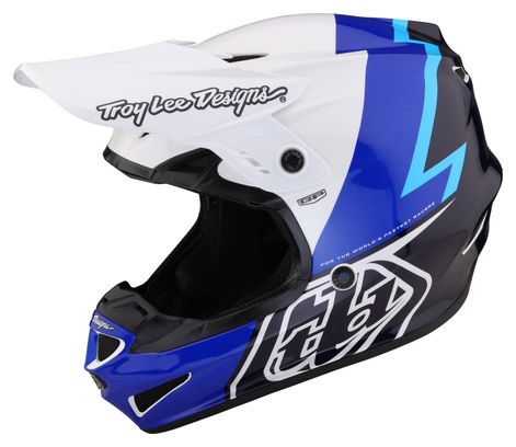 Troy Lee Designs GP Volt White/Blue Full Face Helmet