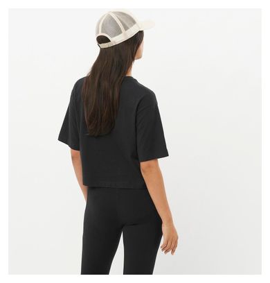 T-shirt crop Salomon Short Tee Noir Femme