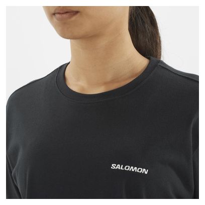 T-shirt crop Salomon Short Tee Noir Femme