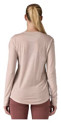Maglietta a maniche lunghe da donna Patagonia Cap Cool Merino Blend Graphic Beige