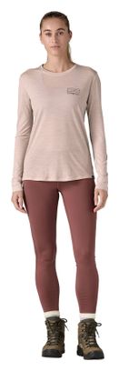 Maglietta a maniche lunghe da donna Patagonia Cap Cool Merino Blend Graphic Beige