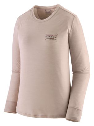 Maglietta a maniche lunghe da donna Patagonia Cap Cool Merino Blend Graphic Beige