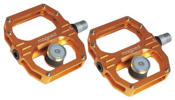 Coppia di pedali magnetici Magped Sport 2 200N Arancioni