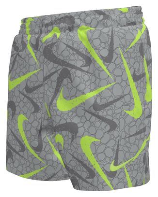 Bañador Nike Swim Breaker Pebble AOP de 4 pulgadas, gris/verde, para niño