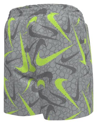 Bañador Nike Swim Breaker Pebble AOP de 4 pulgadas, gris/verde, para niño