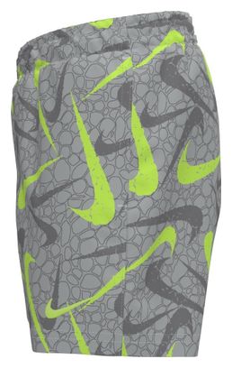 Bañador Nike Swim Breaker Pebble AOP de 4 pulgadas, gris/verde, para niño