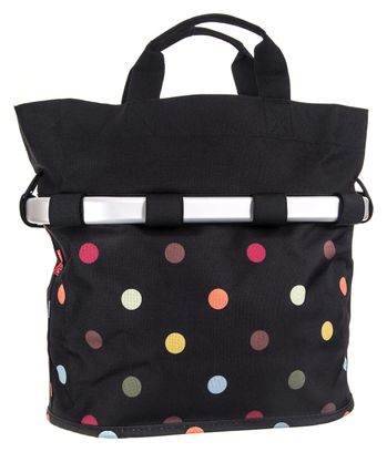 Borsa a mano Klickfix Bikebasket Oval S Dots Borsa nera Multicolor