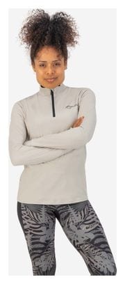 T-Shirt Manches Longues Running Rogelli Sage - Femme - Taupe/Noir