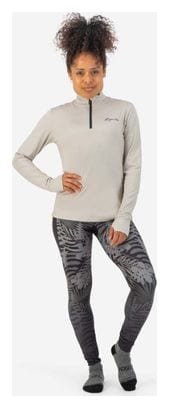 T-Shirt Manches Longues Running Rogelli Sage - Femme - Taupe/Noir