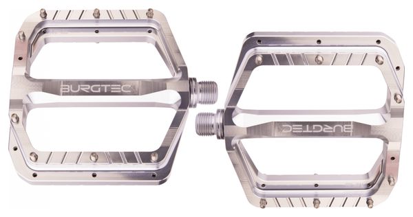 Burgtec Penthouse MK5 Flat Pedals Rhodium Silver