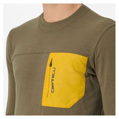 Castelli Unlimited Merino Long Sleeve Jersey khaki/yellow